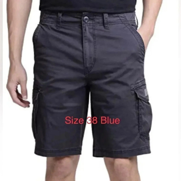 NEW Unionbay Men's Flex Waist Cargo Shorts Blue 38 - Picture 1 of 7
